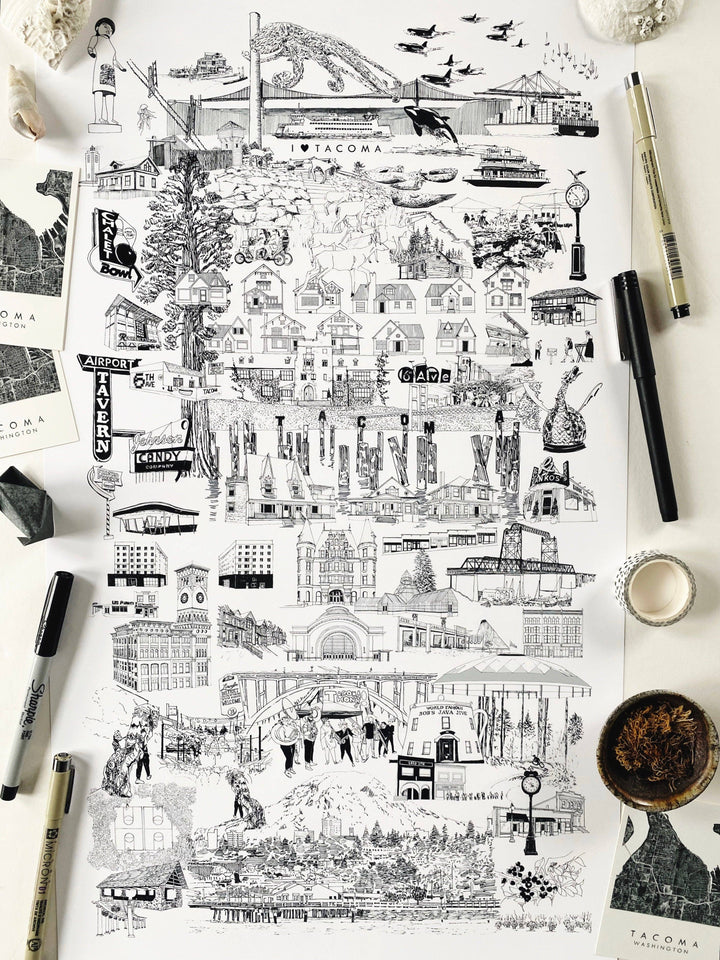 TACOMA Washington "Just Charms": PRINT