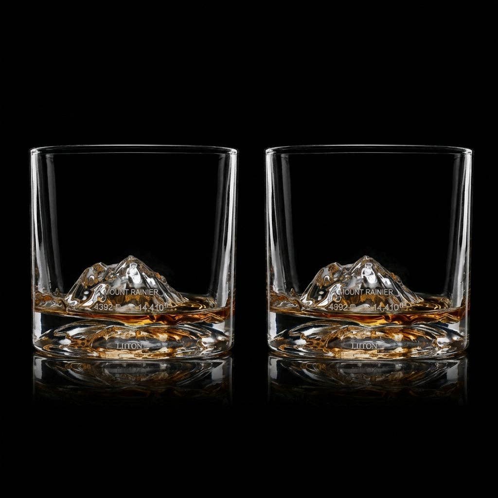 Mount Rainier Crystal Whiskey Glass — Set of 2