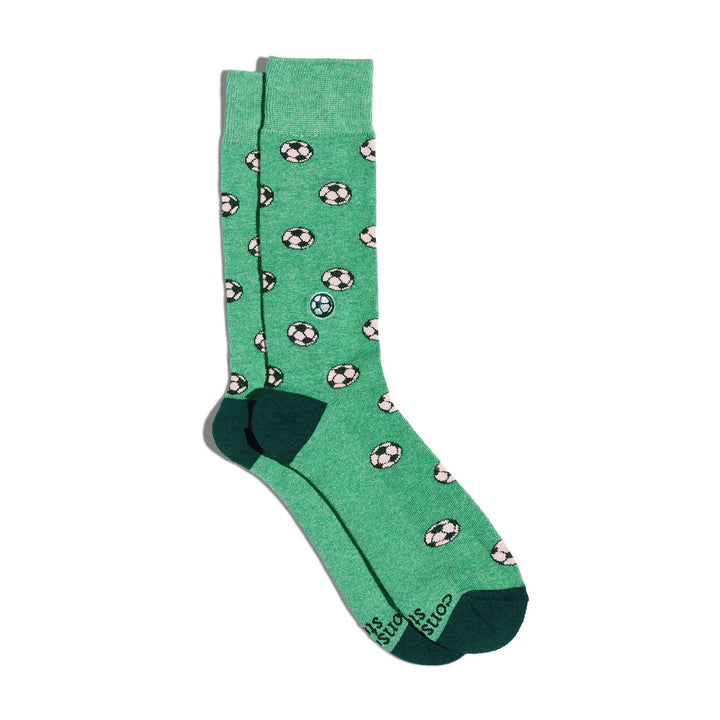 Conscious Step:Socks that Support Youth Sports (Green Soccer Balls): Small