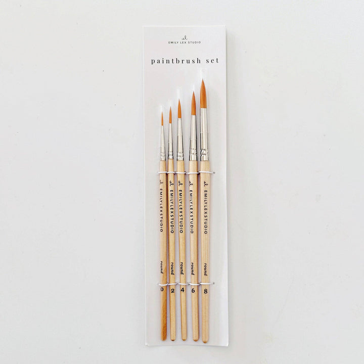 Emily Lex Studios: Watercolor set of five wood brushes