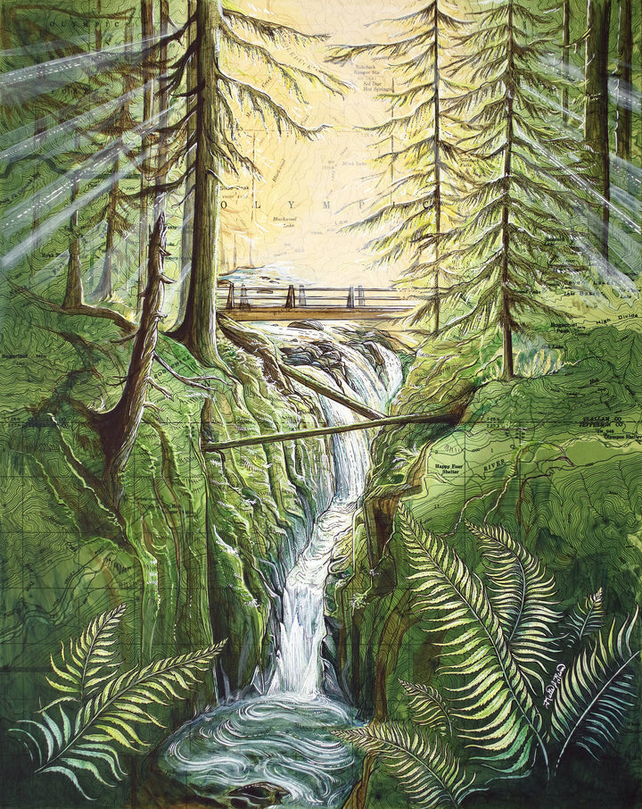 Sol Duc Falls, Olympic National Park Fine Art Matted Print: Medium