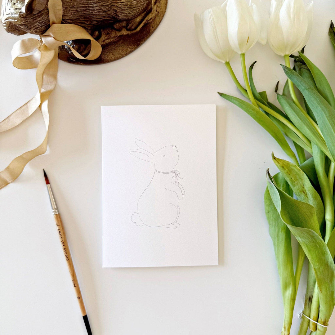 Emily Lex- Easter Paintable Watercolor Notecard Set - Pine &amp; Moss