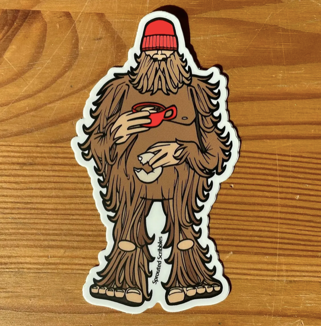 Bigfoot Coffee and Donut Sticker | VEHICLE SIZED