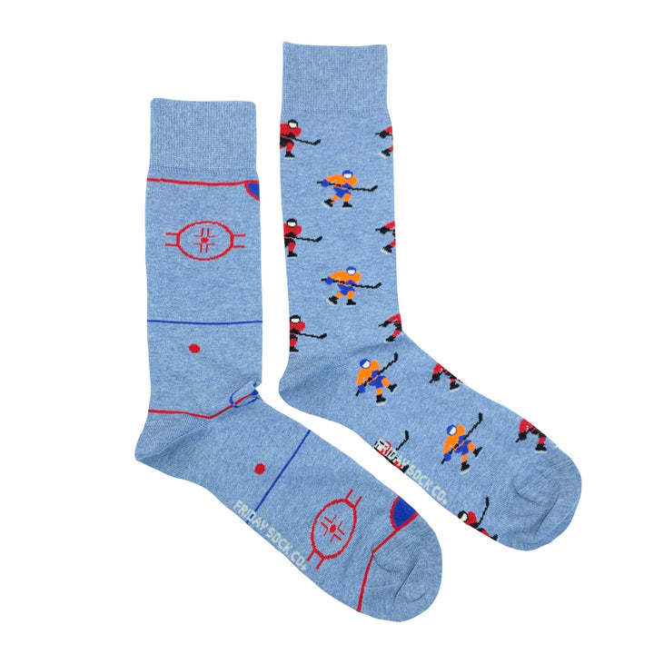 Men’s Socks | Hockey Player & Rink | Sports | Fun Socks: Men's 7 - 12