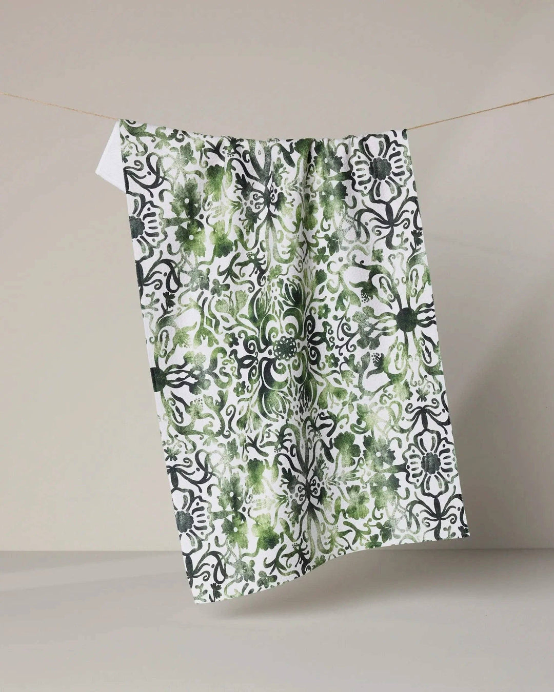 Geometry: Green Goddess Tea Towel - Pine & Moss