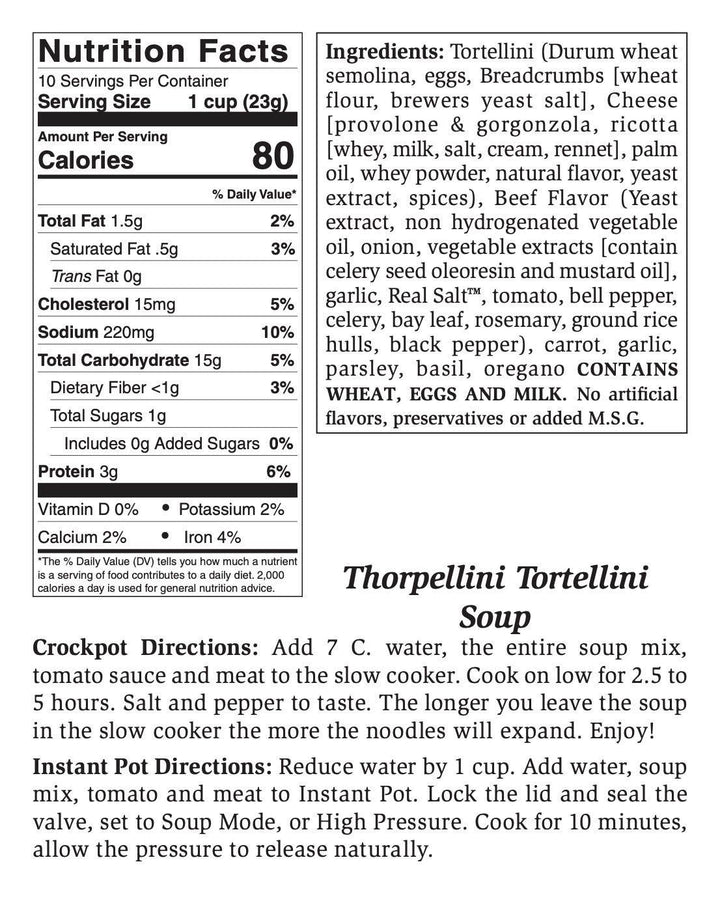 Large Thorpellini Tortellini Soup Mix - Pine & Moss