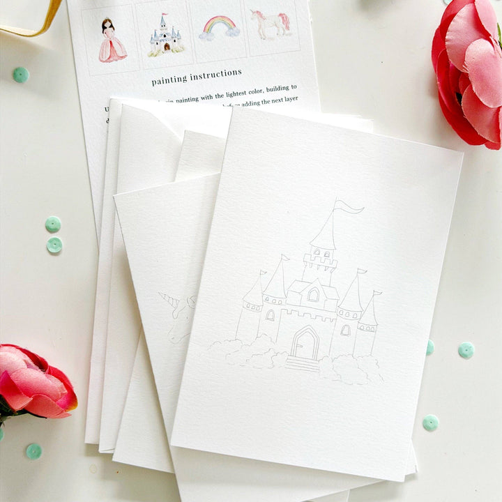 Emily Lex Studios Fairytale paintable watercolor notecard set - Pine &amp; Moss