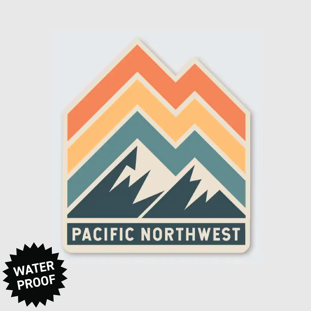 PNW Mountains Rising Sticker: 2.75" x 3.13"