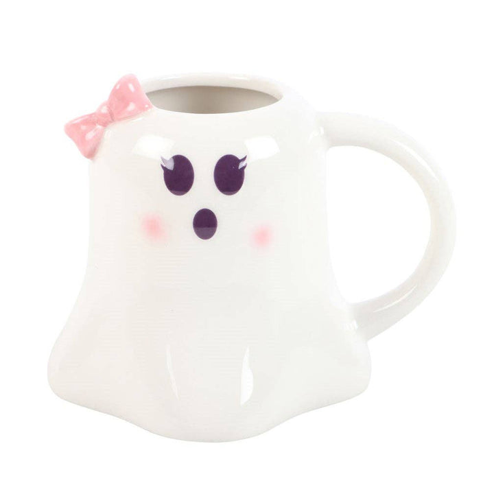 Mrs Boo Ghost Shaped Halloween Mug with Bow