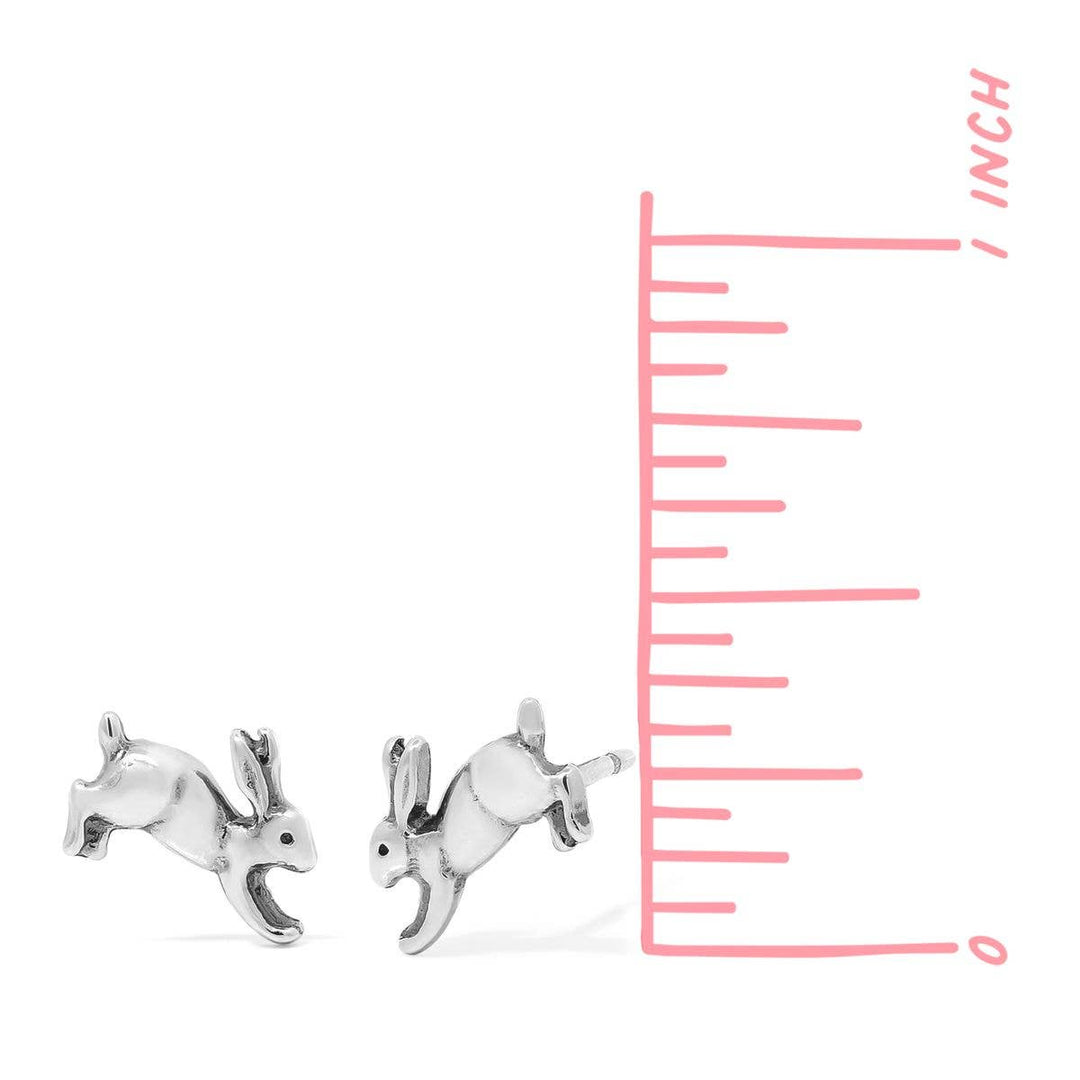Hopping Bunny Studs (ES 2728) - Pine & Moss