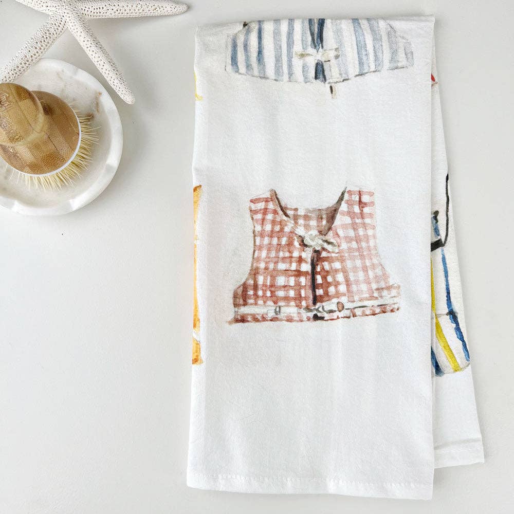 Emily Lex- Boat Coats Tea Towel