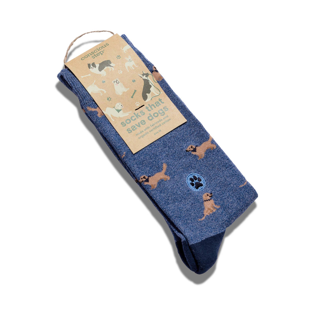 Conscious Step:Socks that Save Dogs (Blue Golden Retrievers): Small