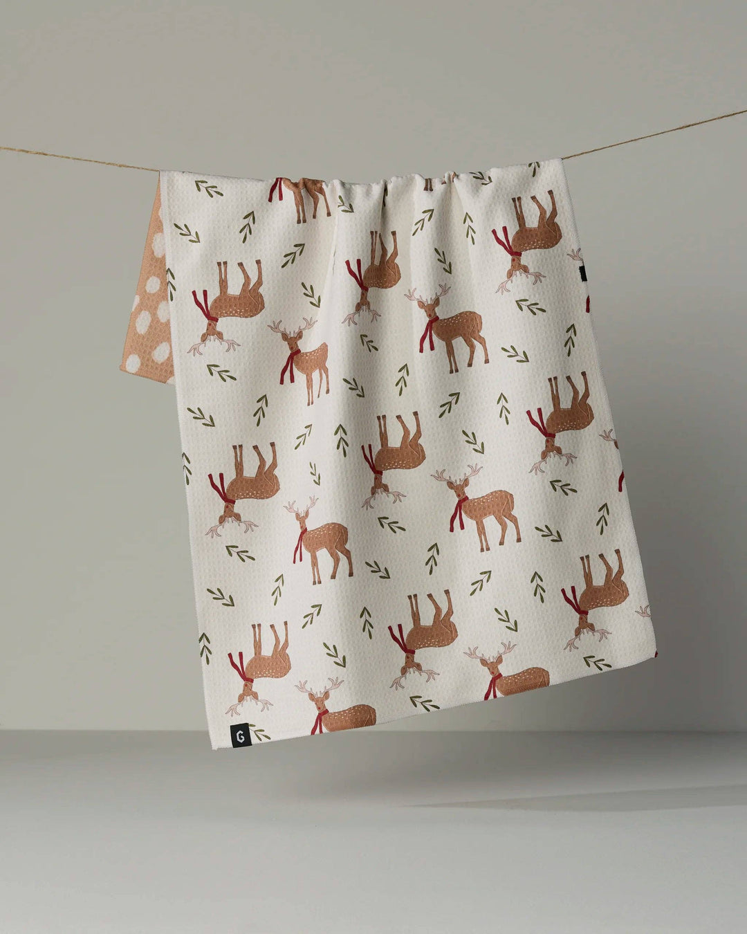 Geometry Winter Reindeer Luxe Kitchen Towel