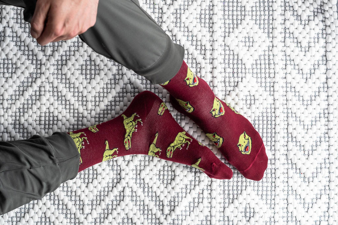 Men's Dino Face & Side Socks