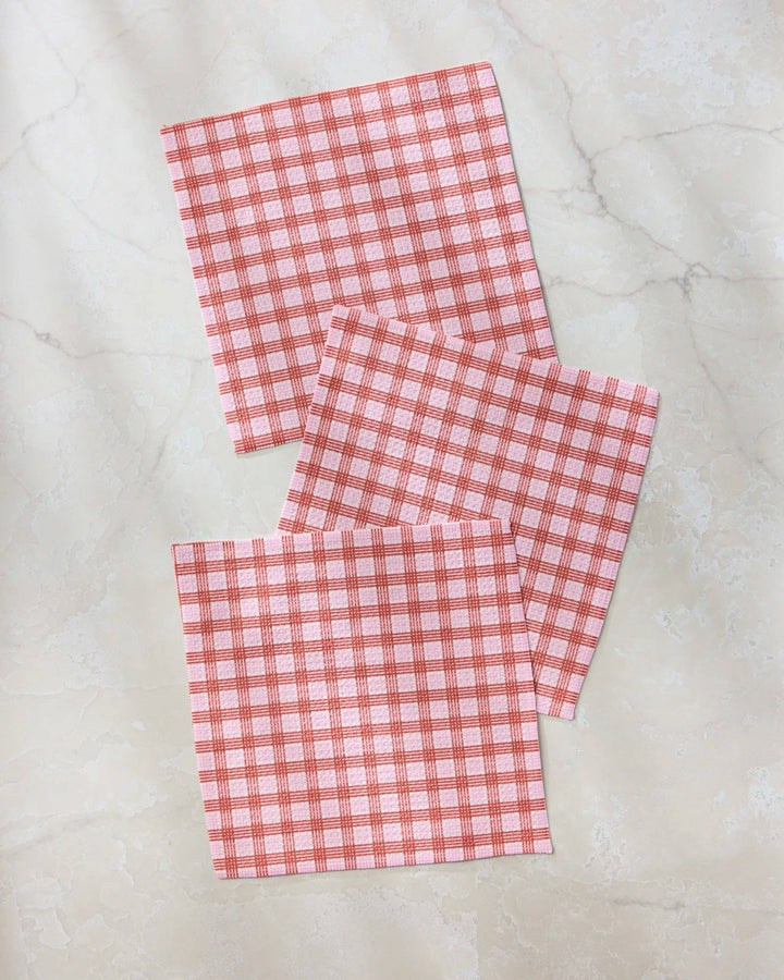 Geometry: Cupid's Plaid Dishcloth Set