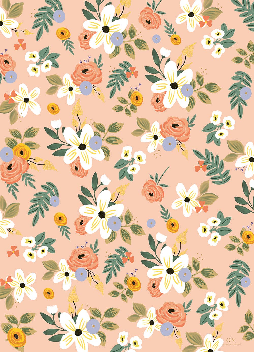 Orange Paper Co.-  Floral Wrapping Sheets