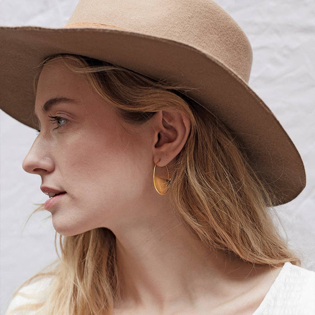 Refined Earring Collection - Lunar Hoop/Gold
