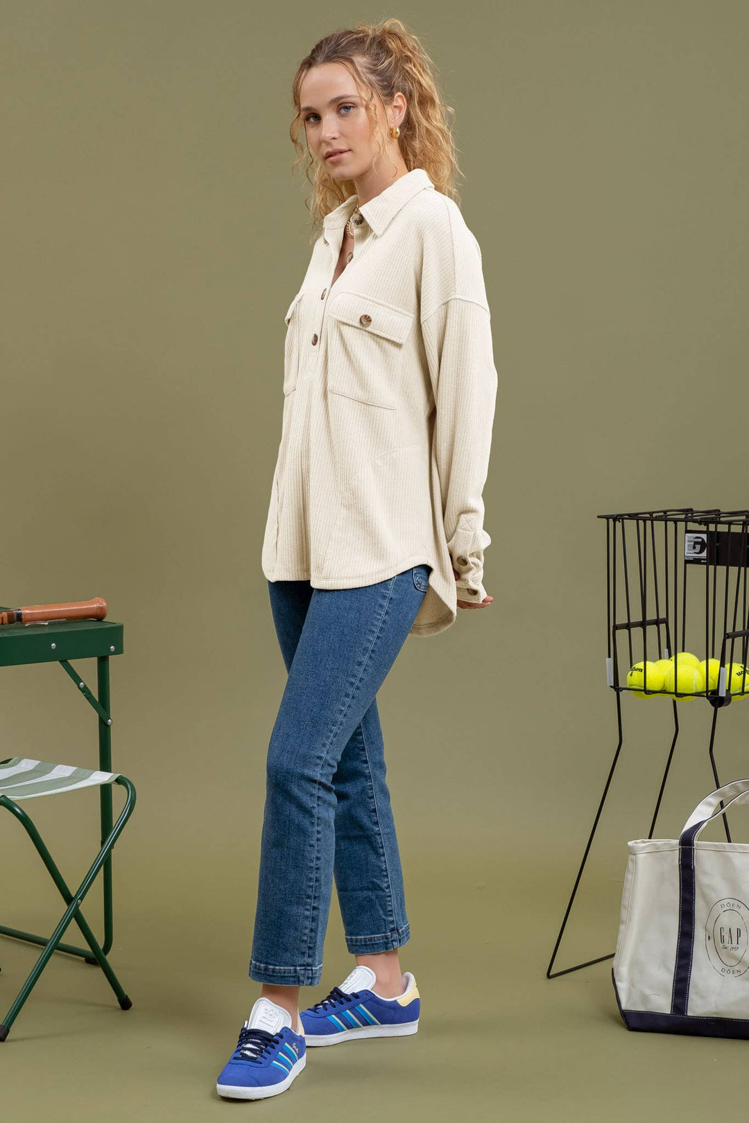 Erin HALF BUTTON SIDE POCKET KNIT TOP