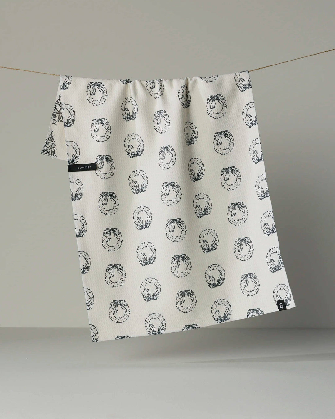 Geometry Evergreen Sketches Luxe Kitchen Towel - Holiday 2026