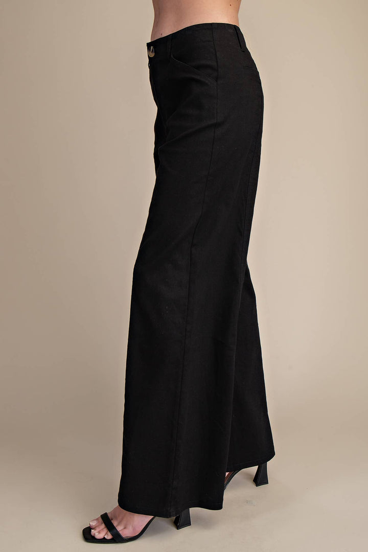 Sloane Wide Leg Pants- Black - Pine & Moss