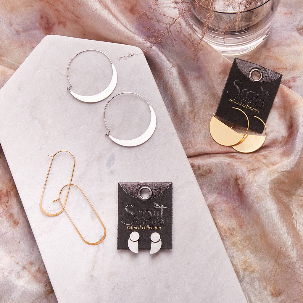 Refined Earring Collection - Lunar Hoop/Gold