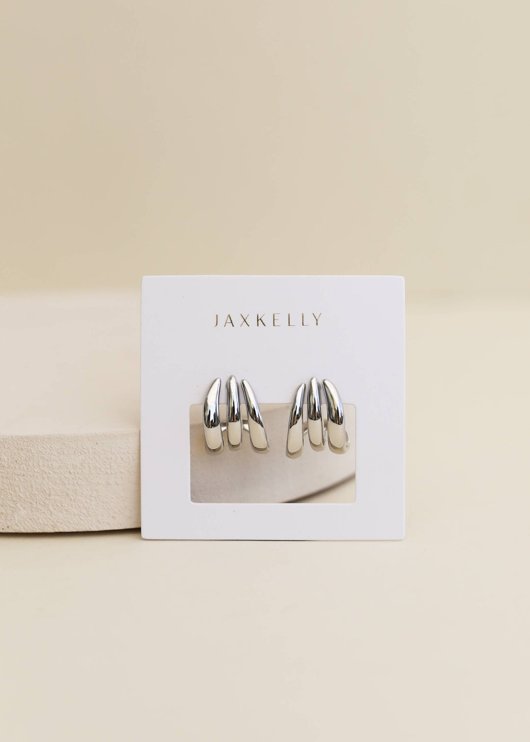 Silver Three Hoop Huggie - Earring - Pine &amp; Moss