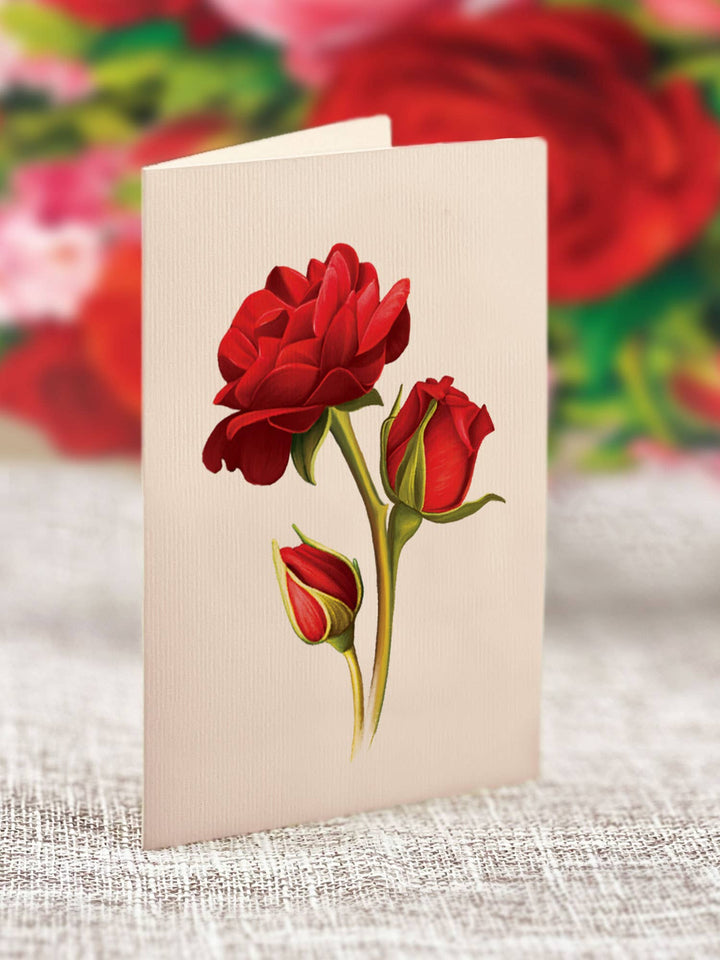 Mini Blooming Roses Pop up Bouquet Card