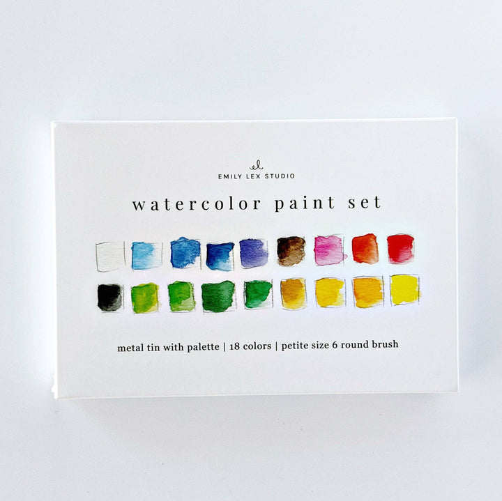 Emily Lex- Watercolor paint set 18 colors with brush
