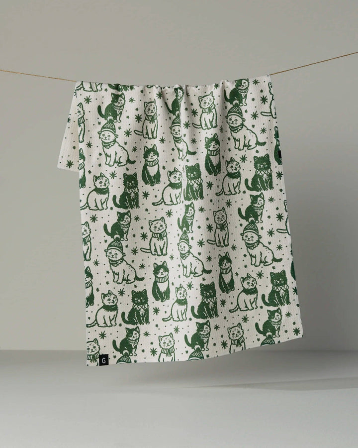 Geometry Cozy Kittens Luxe Kitchen Towel