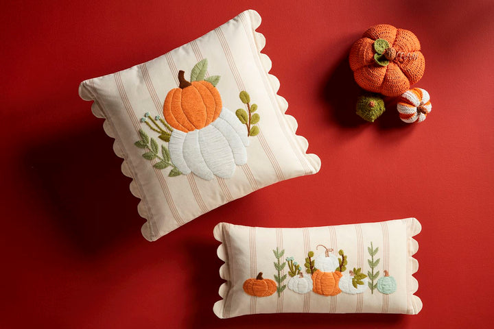 Scallop Pumpkin Pillow- 2 Sizes