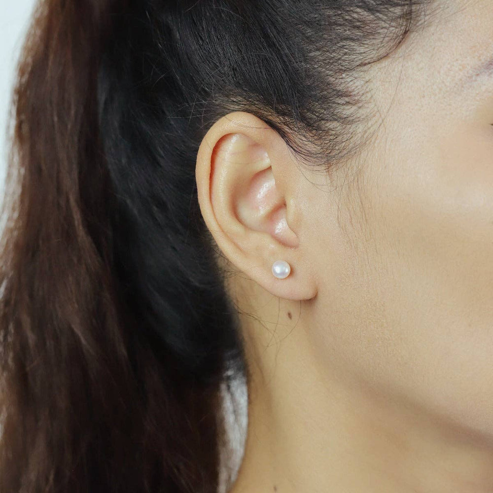 Pearl Studs (EA 66): Grey Pearl - Pine & Moss