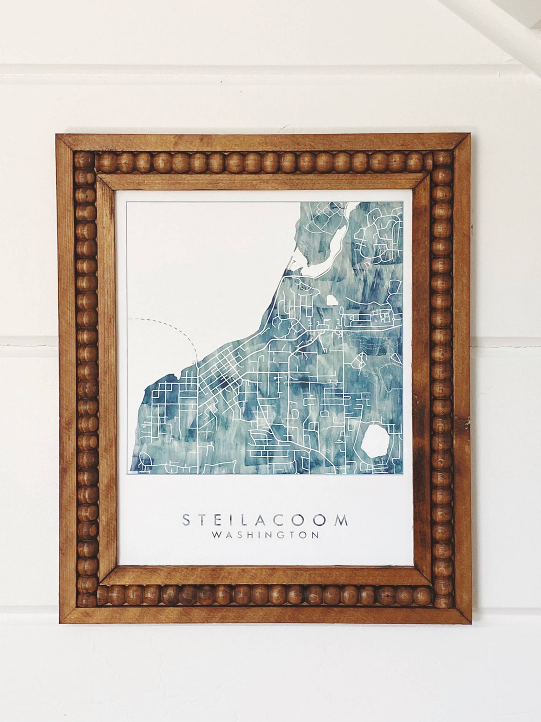 Steilacoom Washington Watercolor Wash Map ART PRINT: 8 x 10 - Pine & Moss