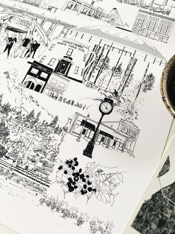 TACOMA Washington "Just Charms": PRINT