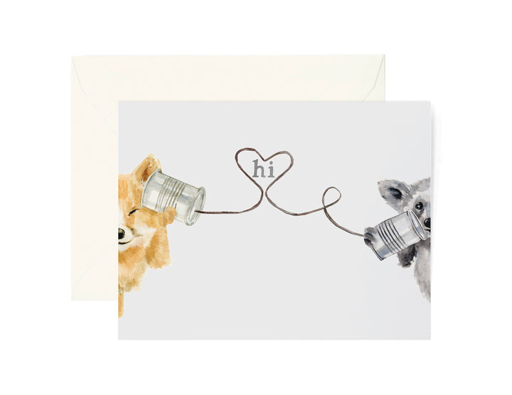 Tin Can Hello Greeting Card
