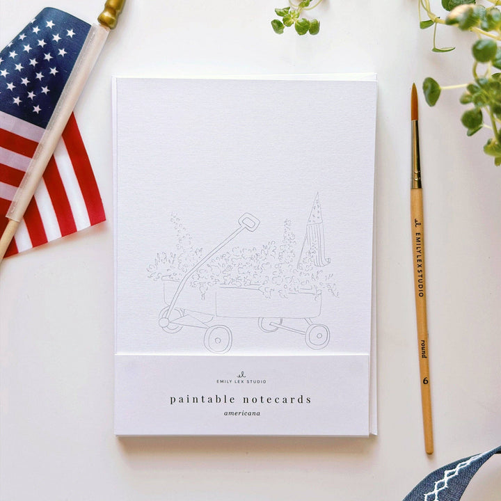 Emily Lex- Americana Paintable Watercolor Notecard Set