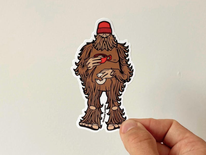 Bigfoot Coffee and Donut Sticker | VEHICLE SIZED
