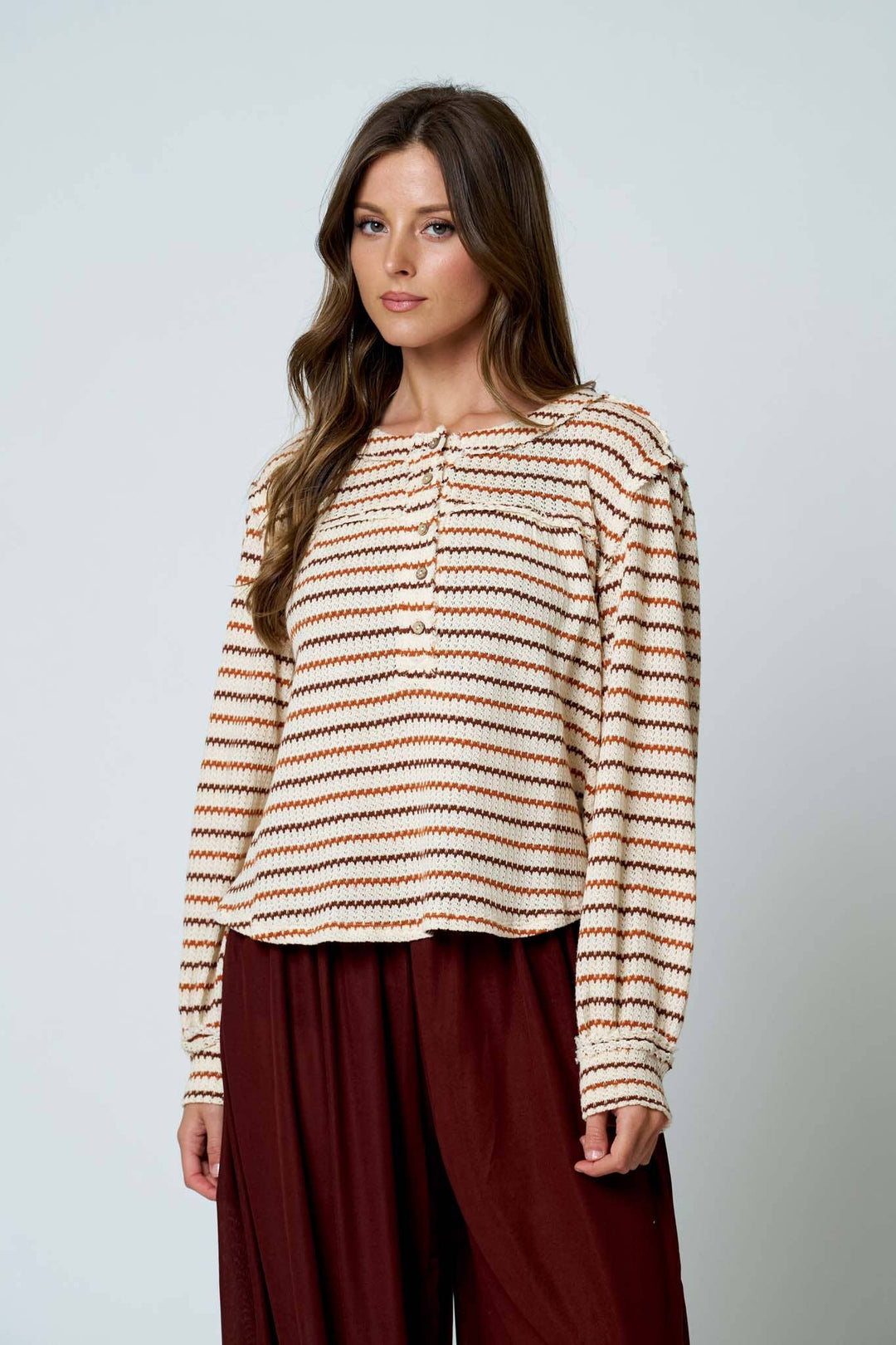 Diana MULTICOLOR STRIPE LONG SLEEVE KNIT TOP
