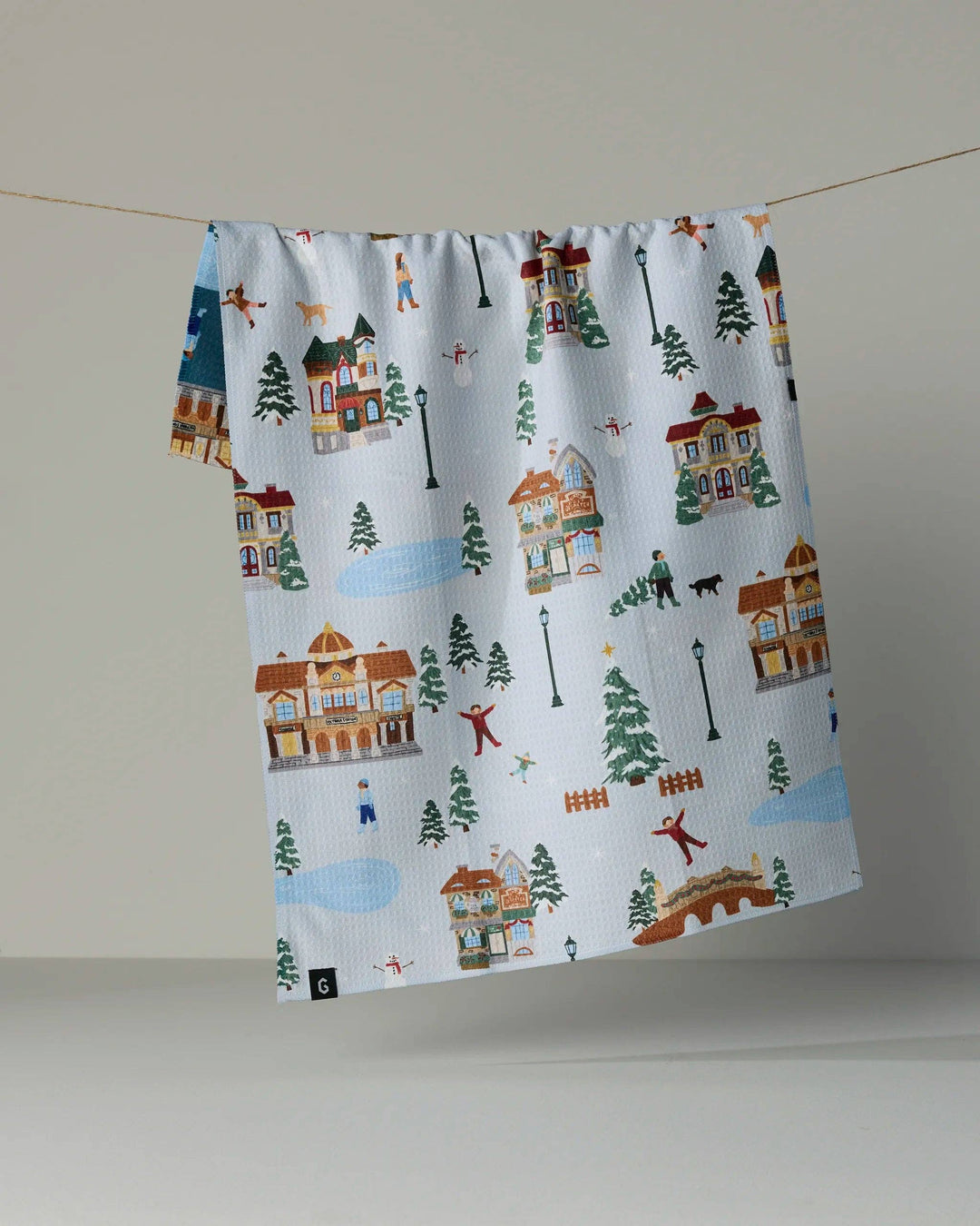 Geometry Holiday Nostalgia Tea Towel