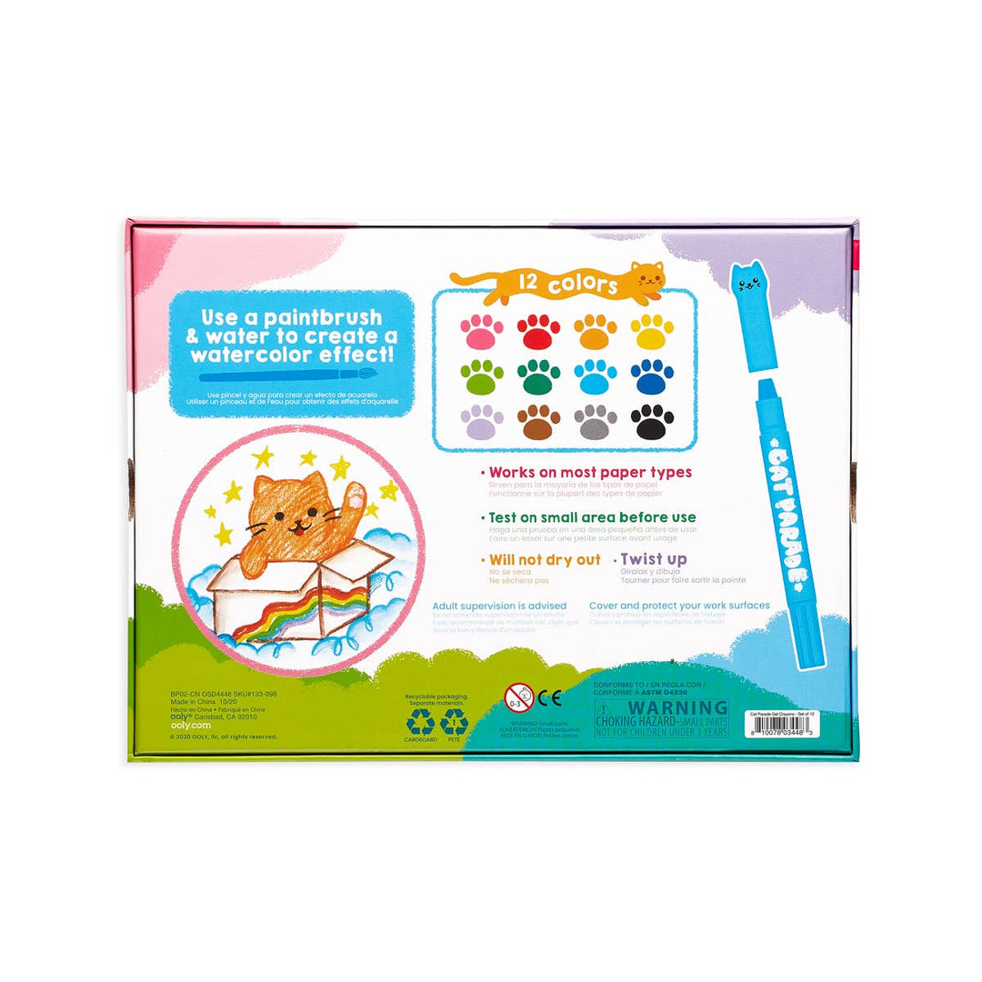 Cat Parade Gel Crayons - Set of 12 - Pine & Moss