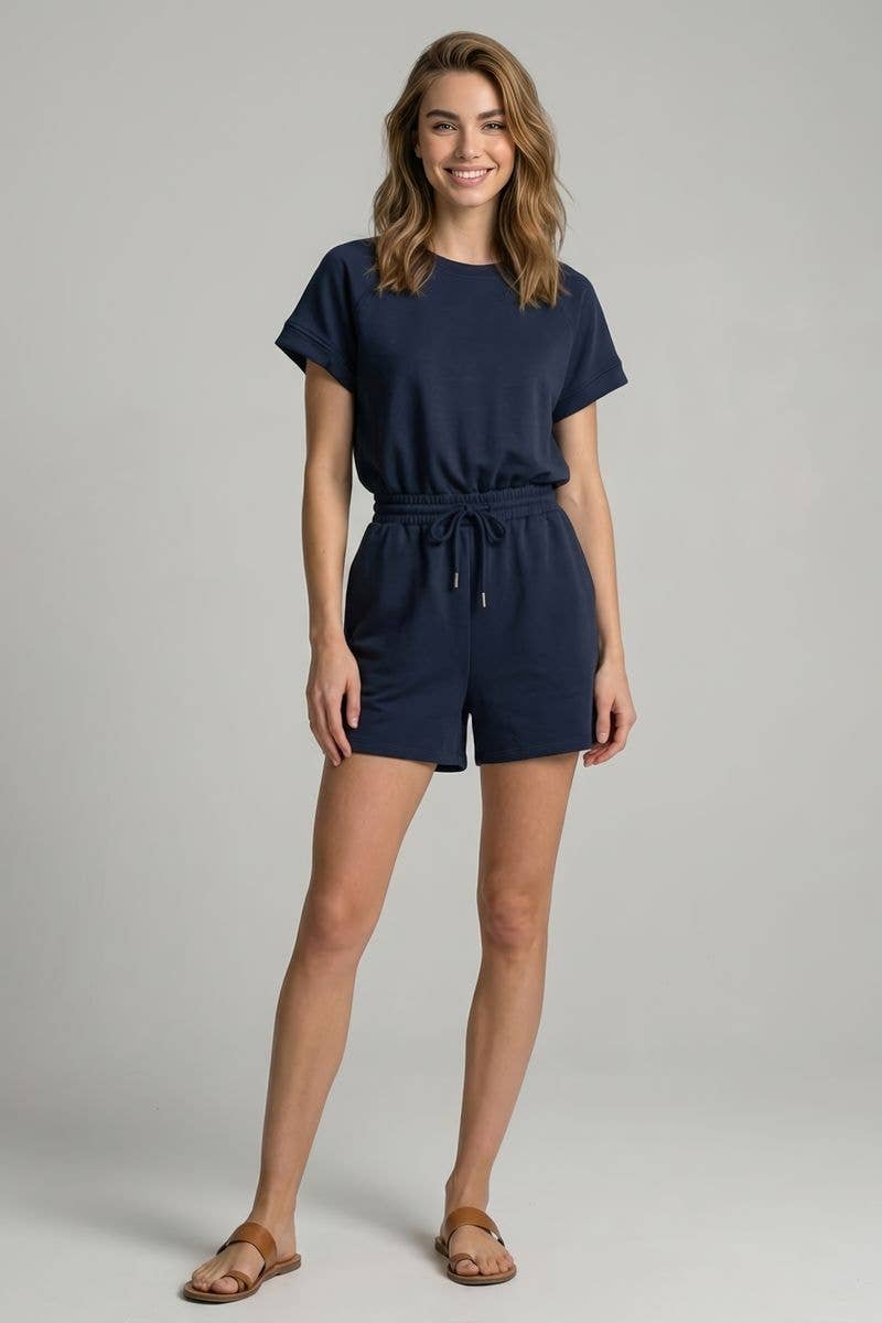June Romper- Navy
