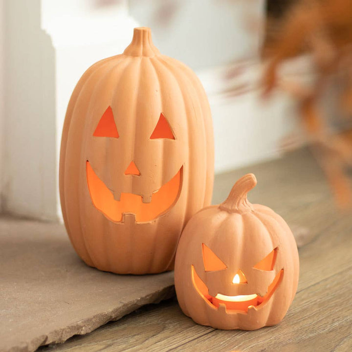 Terracotta Halloween Pumpkin Decoration- 12.5cm *Shipping unavailable