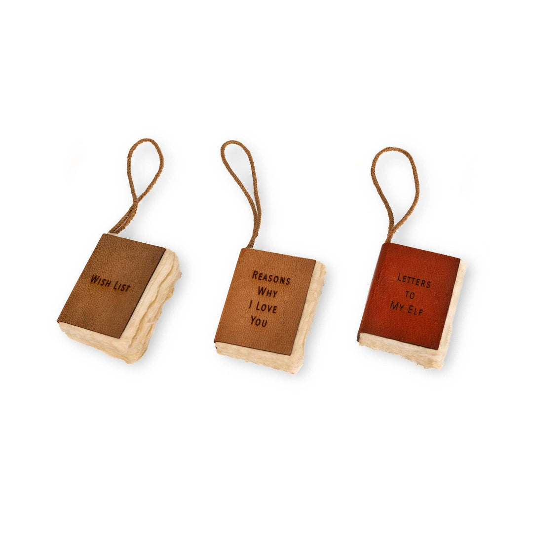 Little Book Ornaments with Cotton Hanger- 3 Styles to Choose From