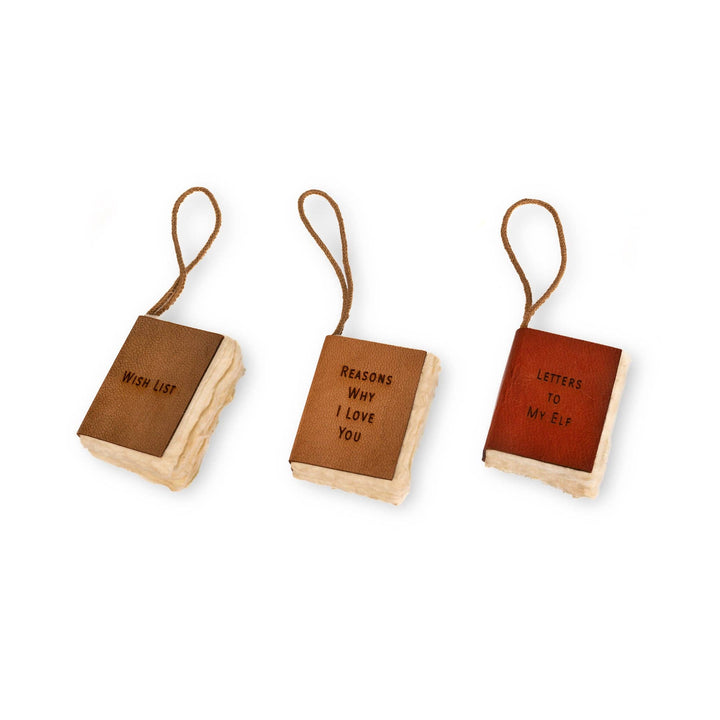 Little Book Ornaments with Cotton Hanger- 3 Styles to Choose From
