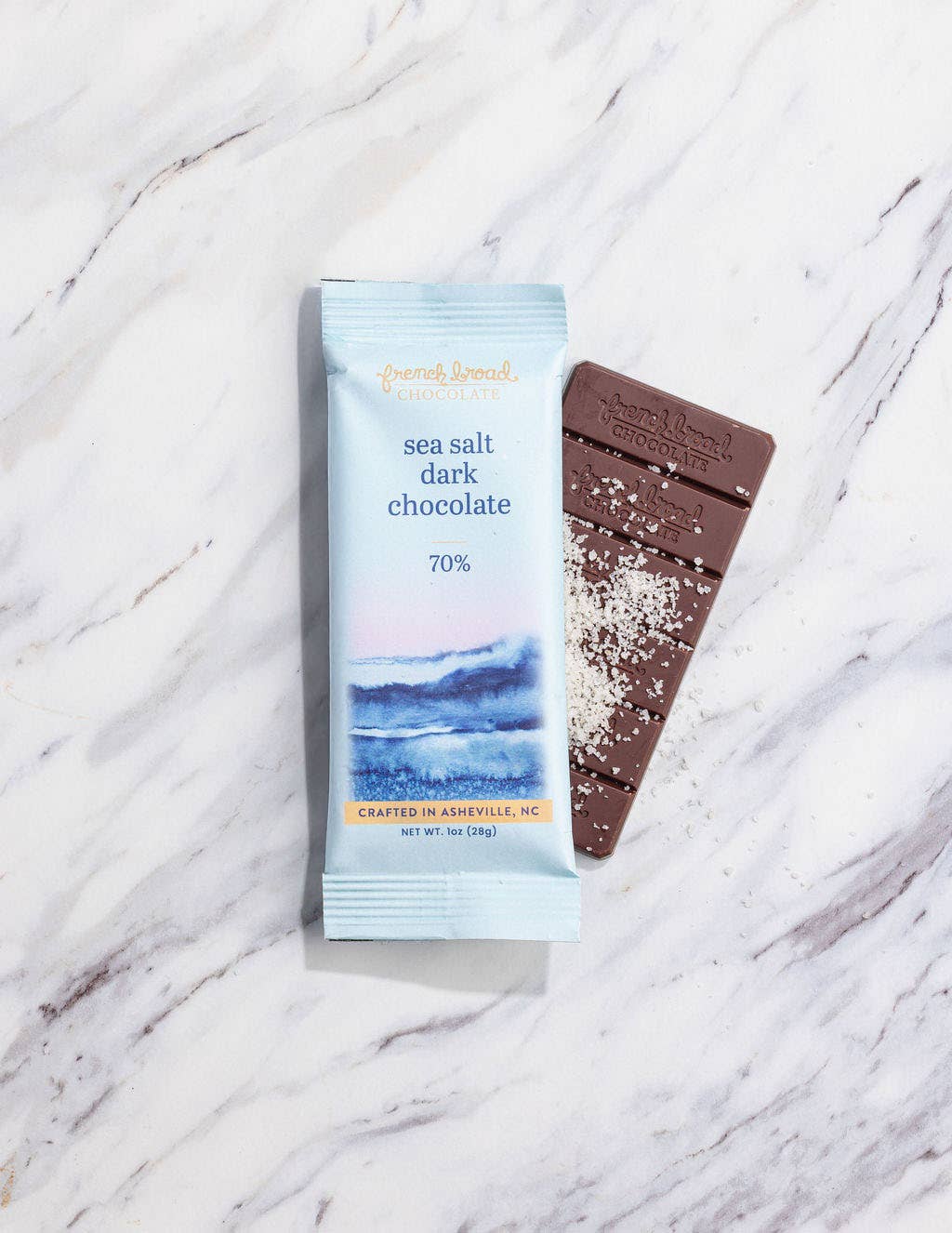 French Broad Chocolate-Sea Salt Chocolate Bar 70% - 28g - Pine & Moss