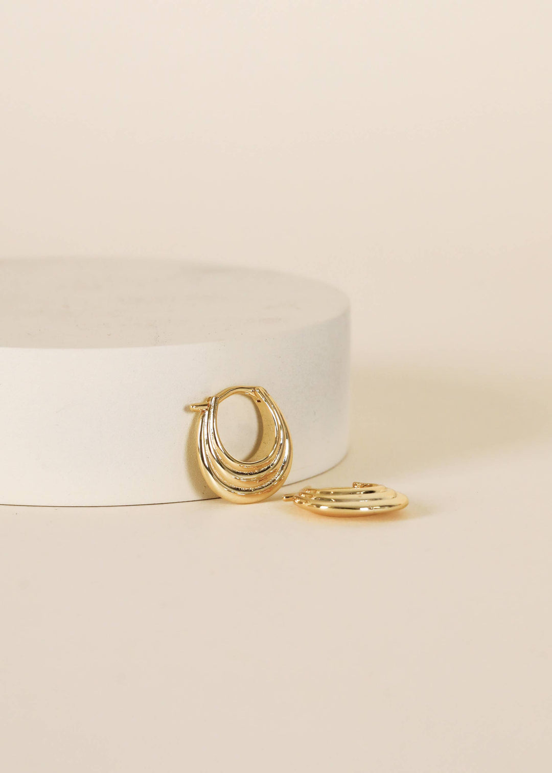 Gold Hoop - Triple Arch - Earrings - Pine & Moss