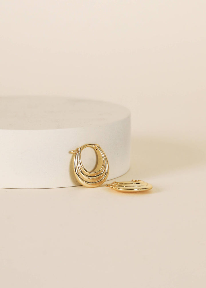 Gold Hoop - Triple Arch - Earrings - Pine & Moss