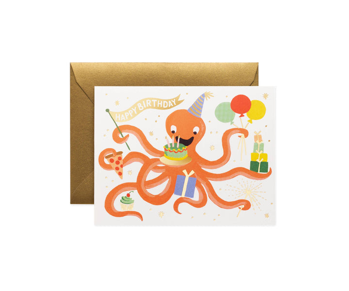 Octopus Birthday Card - Pine & Moss