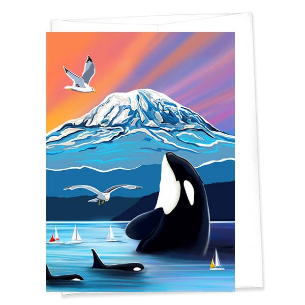 Orcas - In the Wild greeting card