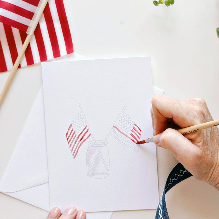 Emily Lex- Americana Paintable Watercolor Notecard Set