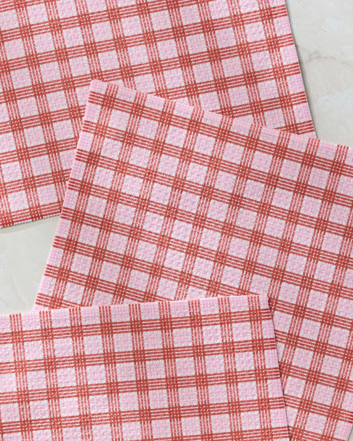 Geometry: Cupid's Plaid Dishcloth Set